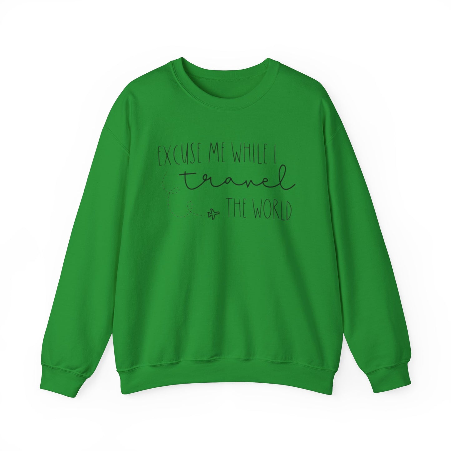 Excuse Me While I Travel Crewneck Sweatshirt – Cozy Unisex Travel Sweatshirt