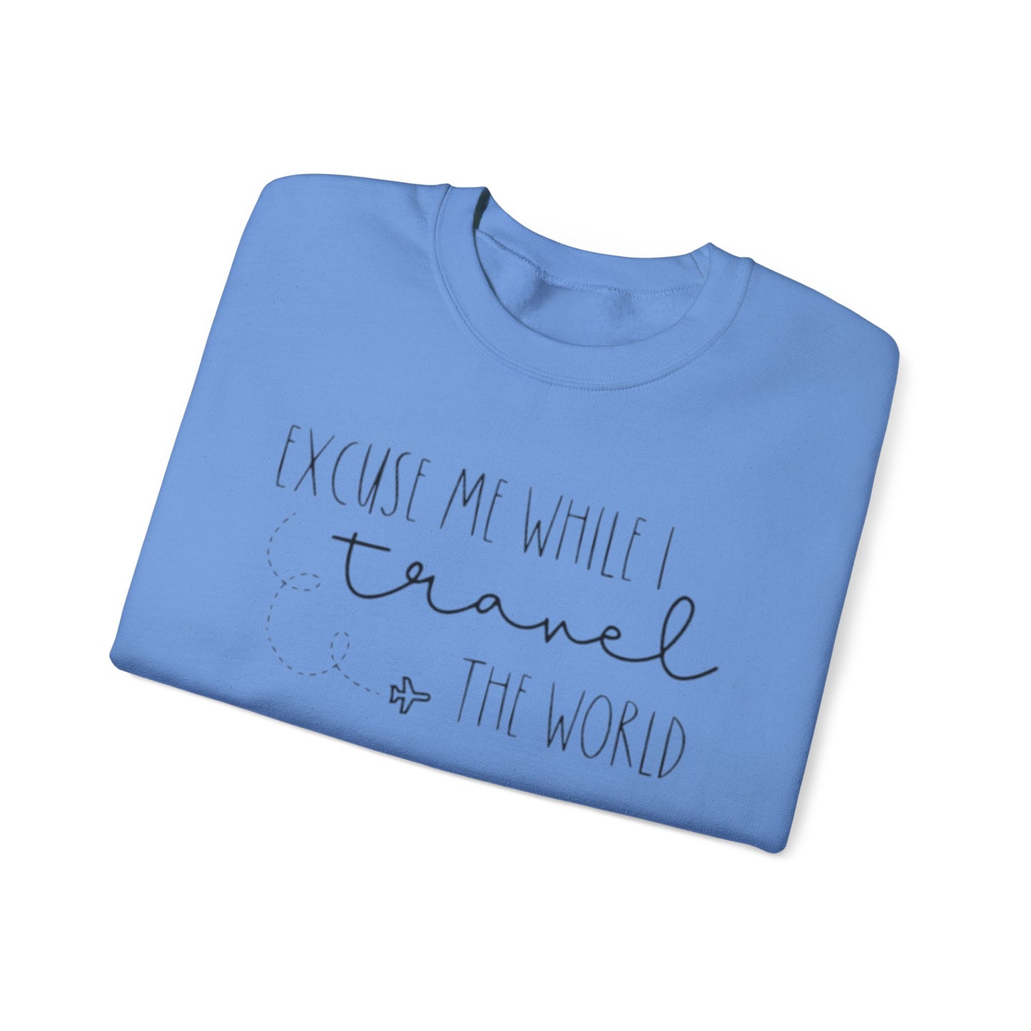 Excuse Me While I Travel Crewneck Sweatshirt – Cozy Unisex Travel Sweatshirt