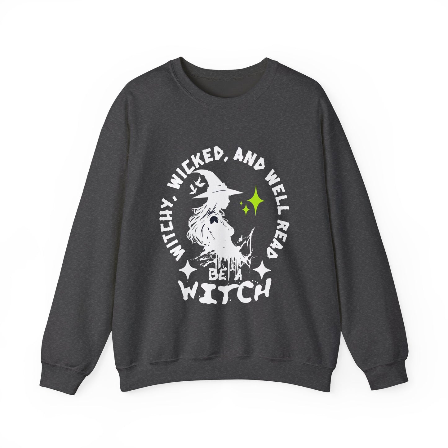 Witchy wicked and well read Crewneck Sweatshirt | Gift for Book Lovers | Halloween Apparel | Cozy Sweatshirt | Spooky Season Fashion | Witchy Vibes