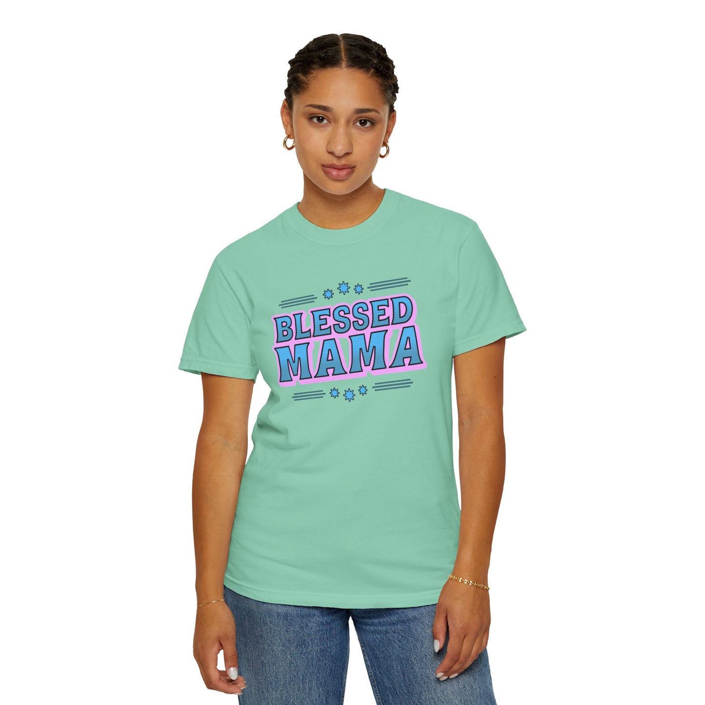 Blessed Mama Unisex Garment-Dyed T-shirt - Perfect Gift for Mother's Day