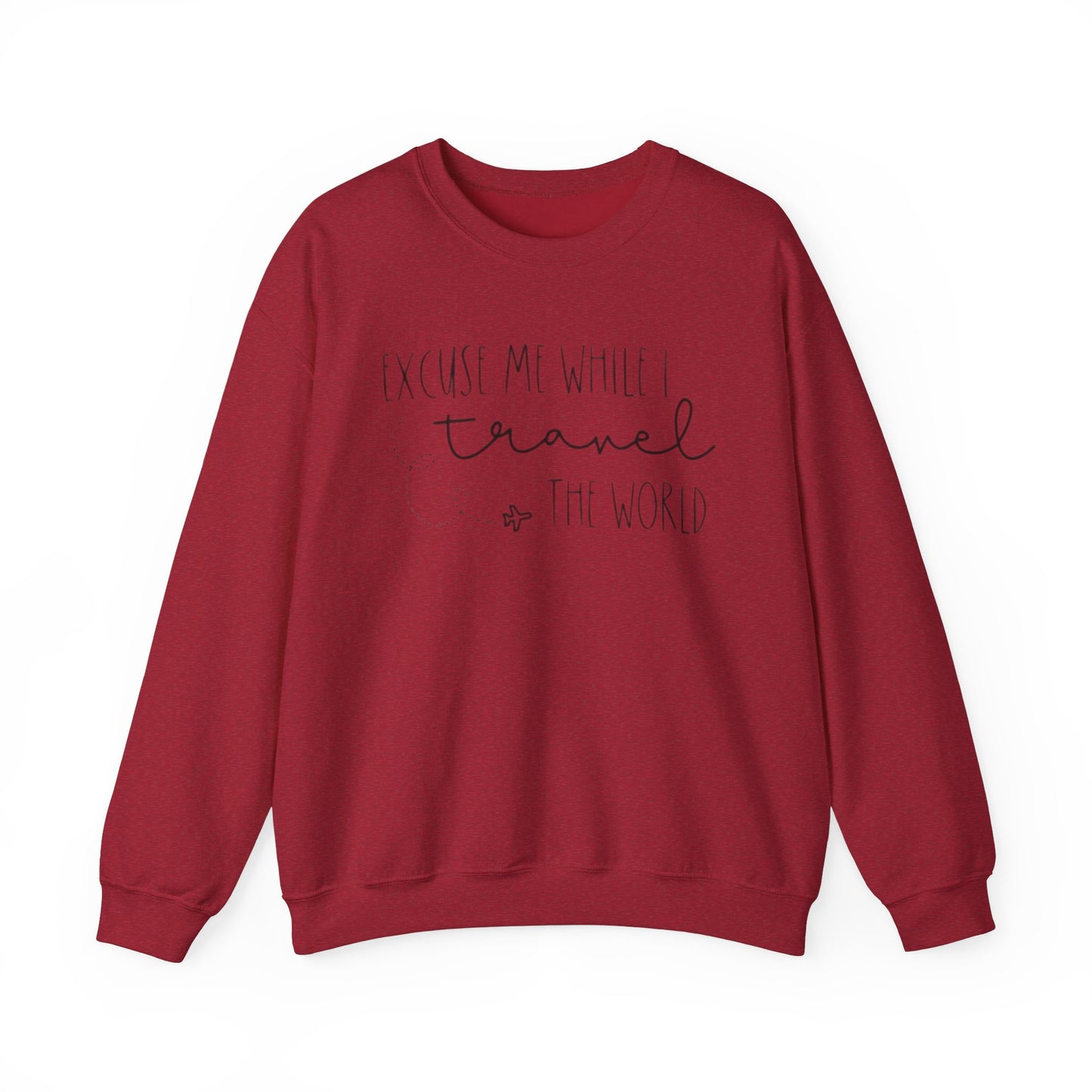 Excuse Me While I Travel Crewneck Sweatshirt – Cozy Unisex Travel Sweatshirt