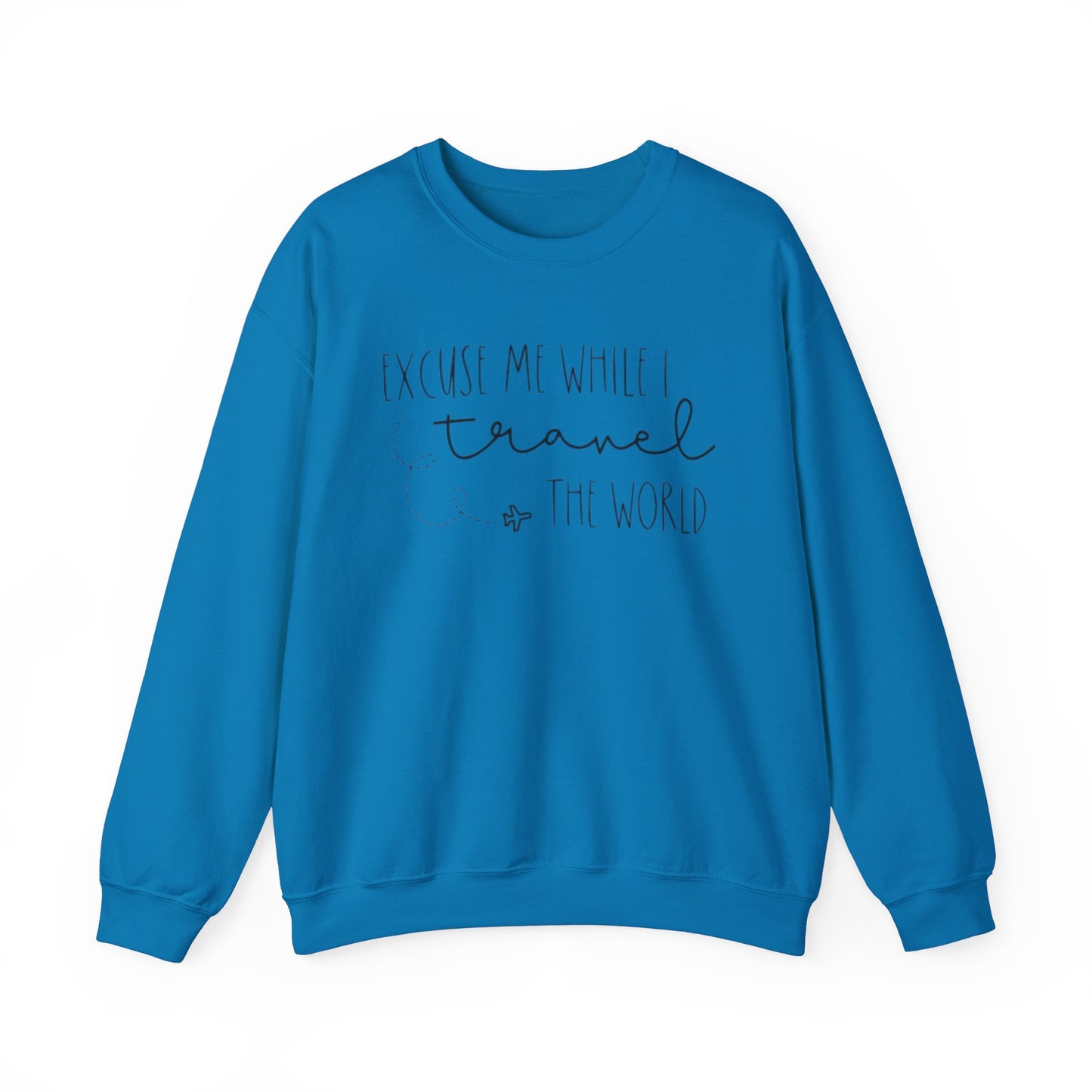 Excuse Me While I Travel Crewneck Sweatshirt – Cozy Unisex Travel Sweatshirt