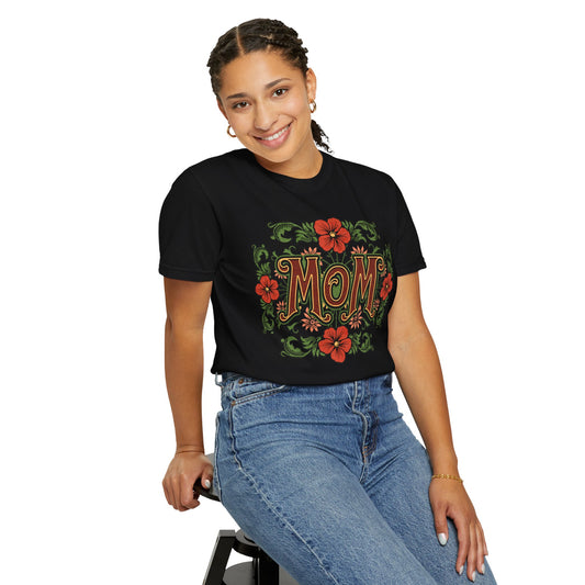 Mom Floral Graphic Unisex Comfort Colors T-Shirt - Perfect Gift for Mother's Day