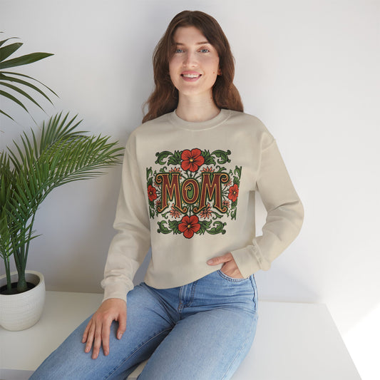 Floral Mom Crewneck Sweatshirt – Cozy Gift for Moms