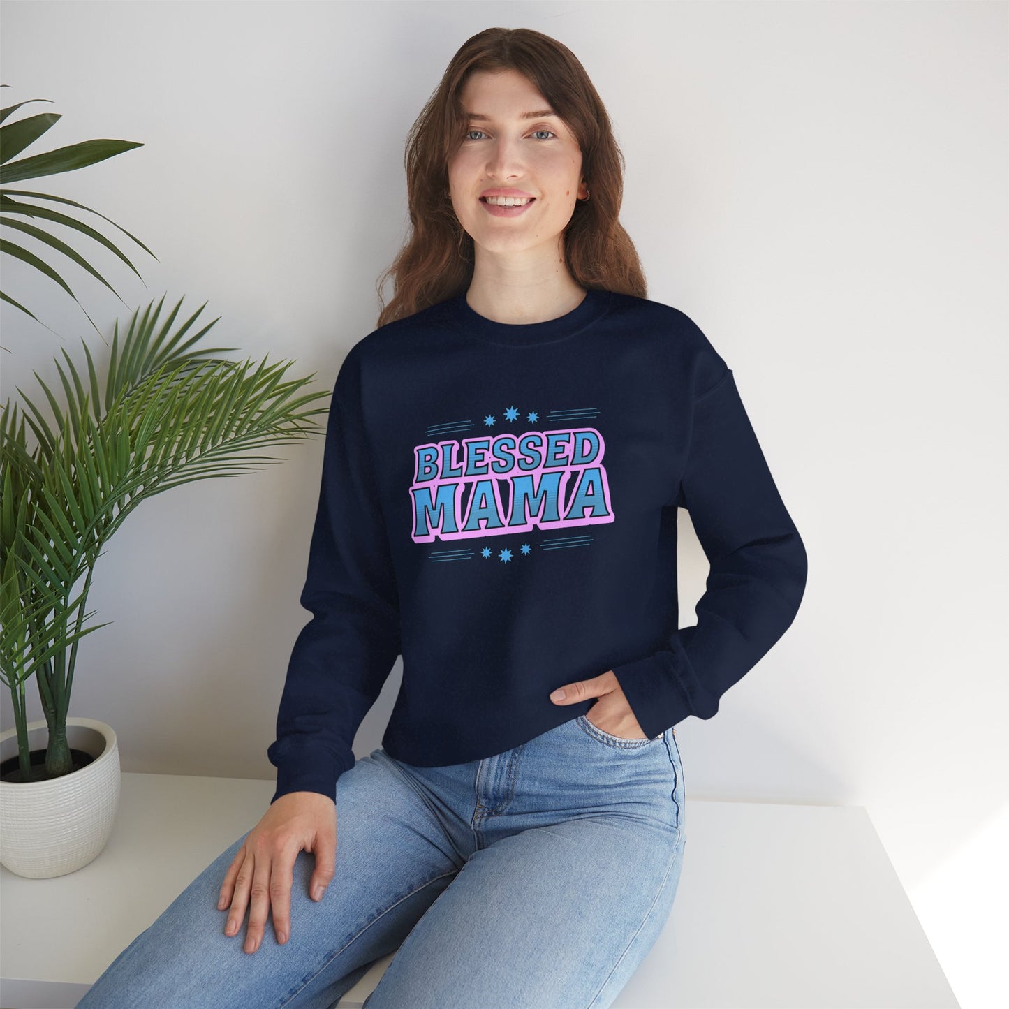 Blessed Mama Unisex Crewneck Sweatshirt - Cozy Gift for Moms