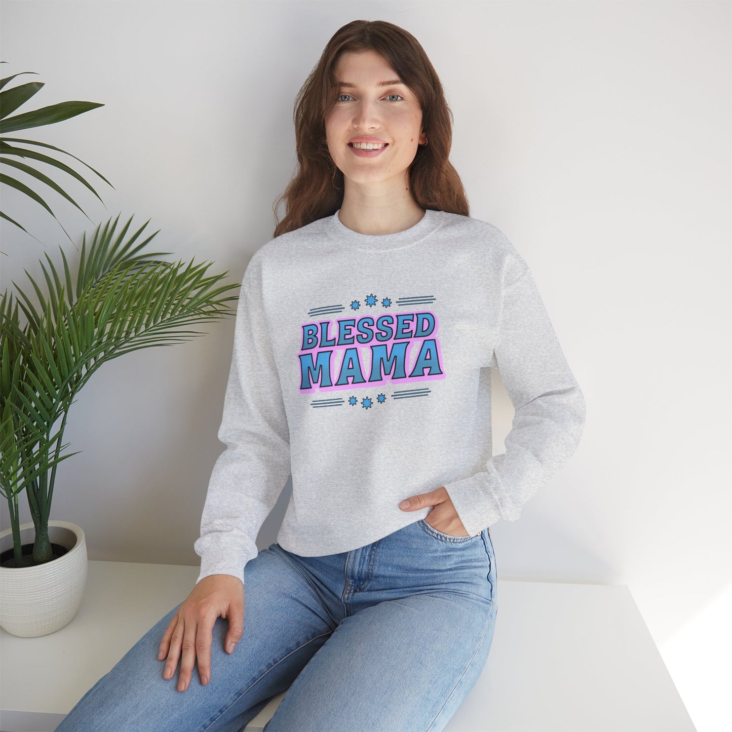Blessed Mama Unisex Crewneck Sweatshirt - Cozy Gift for Moms
