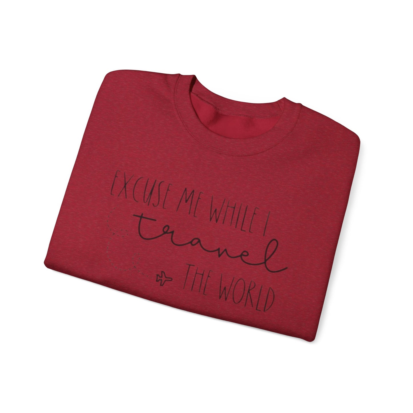 Excuse Me While I Travel Crewneck Sweatshirt – Cozy Unisex Travel Sweatshirt