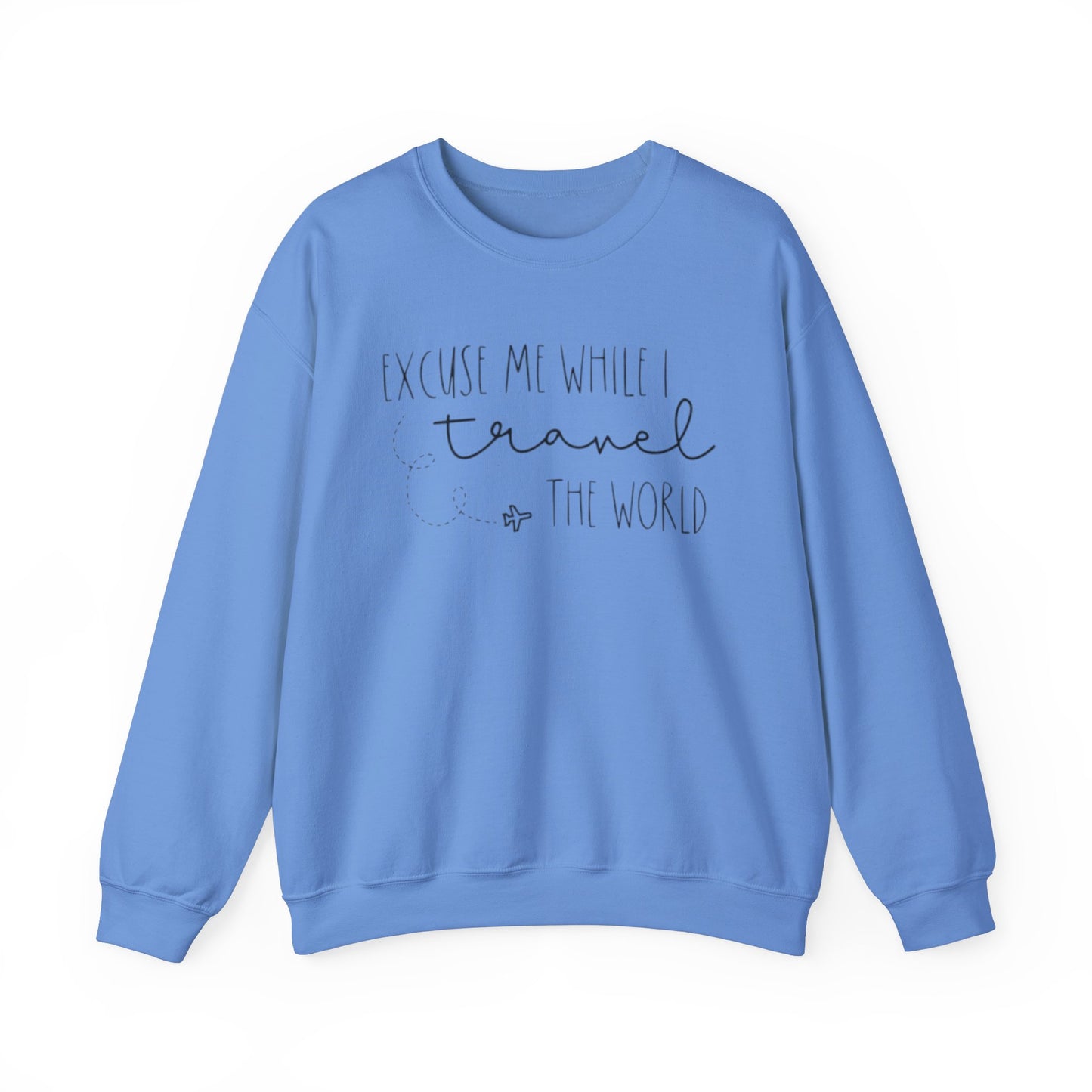 Excuse Me While I Travel Crewneck Sweatshirt – Cozy Unisex Travel Sweatshirt