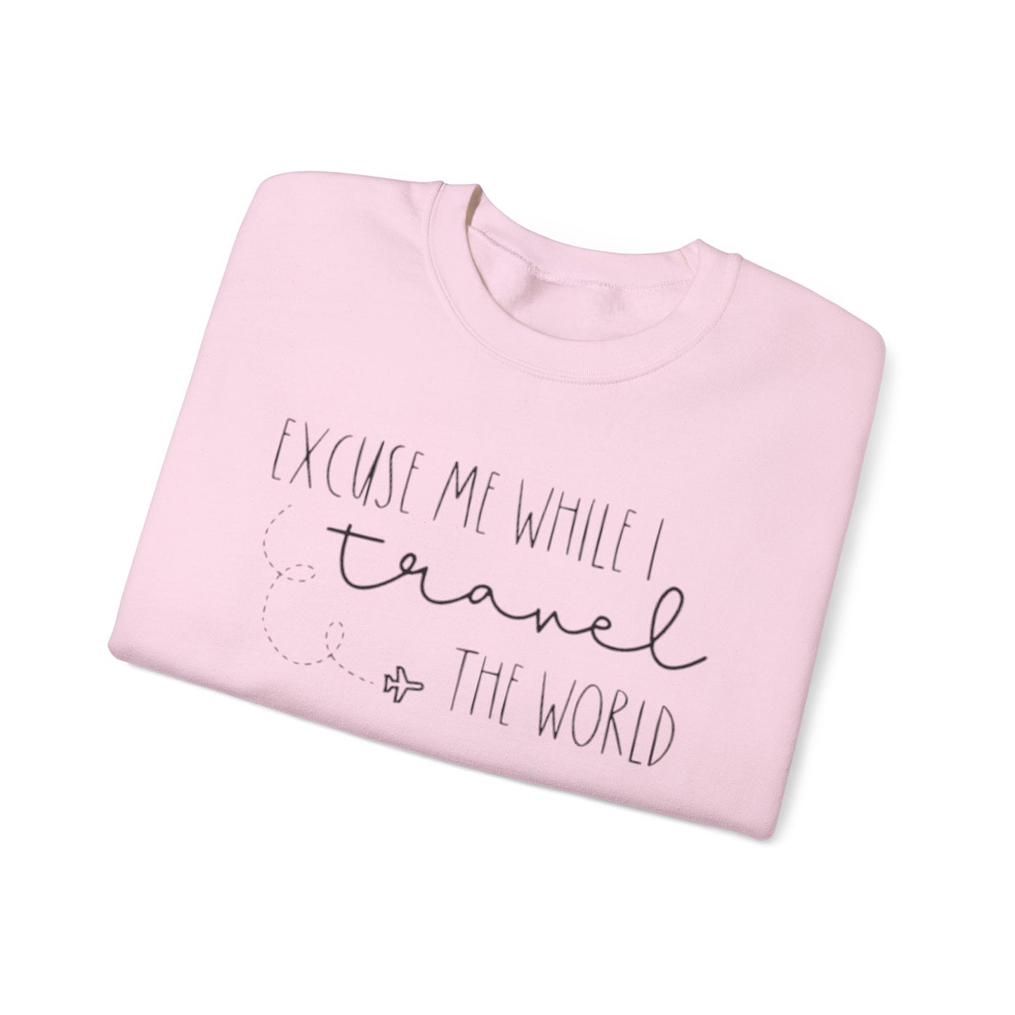 Excuse Me While I Travel Crewneck Sweatshirt – Cozy Unisex Travel Sweatshirt