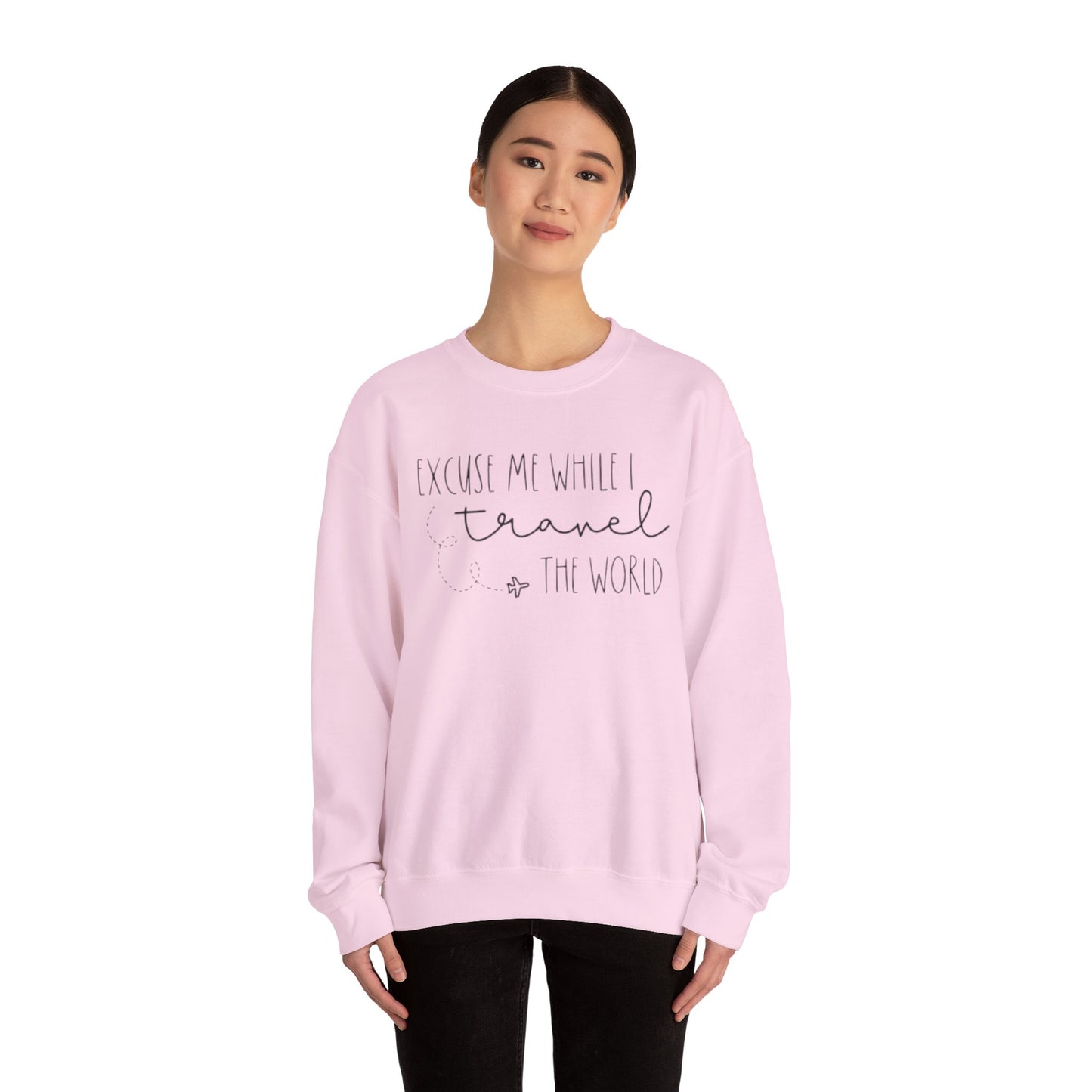 Excuse Me While I Travel Crewneck Sweatshirt – Cozy Unisex Travel Sweatshirt