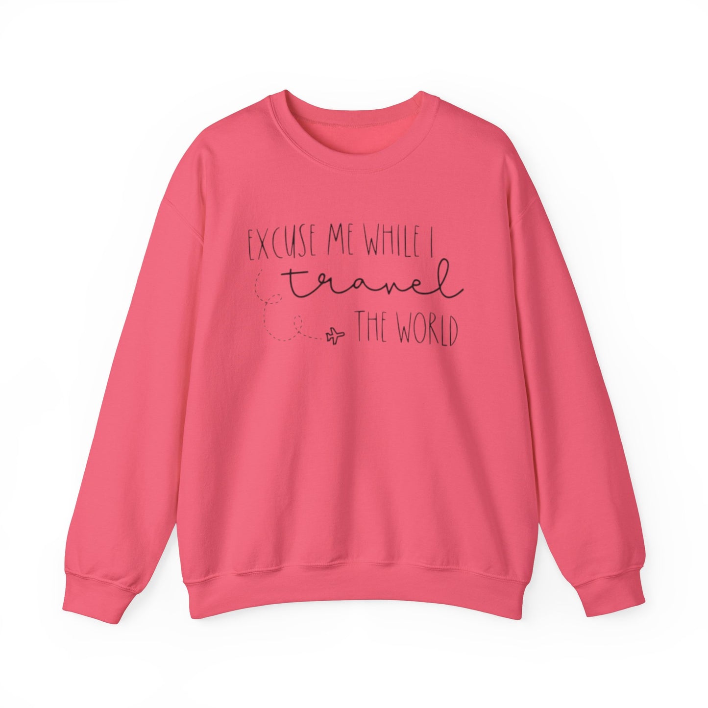 Excuse Me While I Travel Crewneck Sweatshirt – Cozy Unisex Travel Sweatshirt