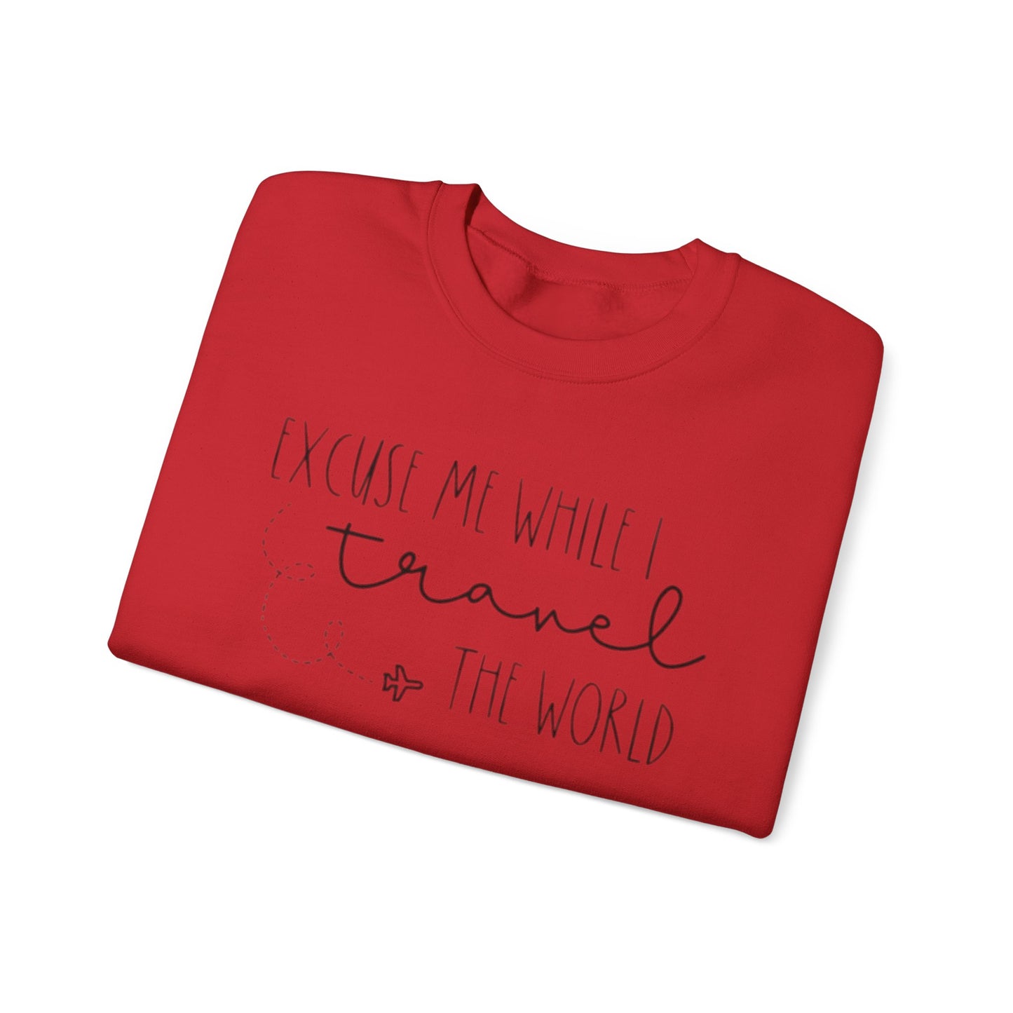 Excuse Me While I Travel Crewneck Sweatshirt – Cozy Unisex Travel Sweatshirt