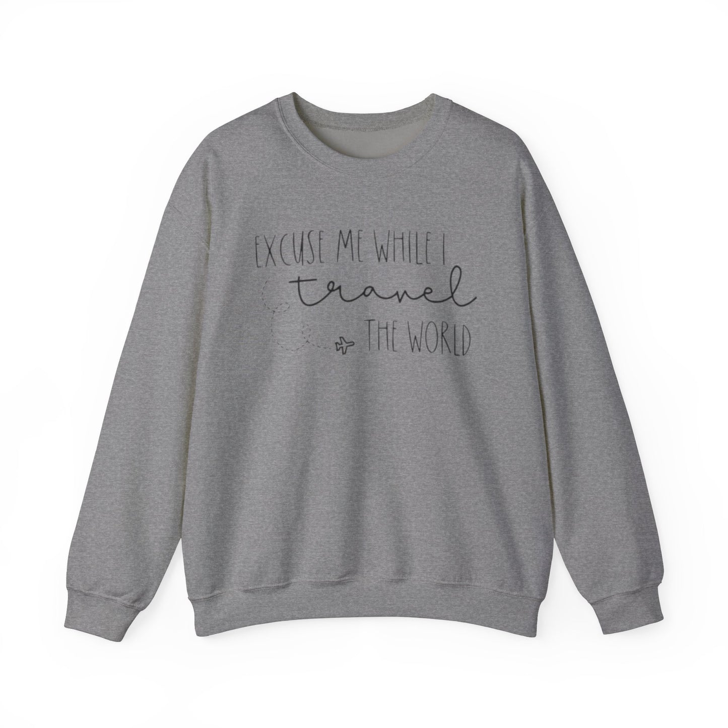Excuse Me While I Travel Crewneck Sweatshirt – Cozy Unisex Travel Sweatshirt