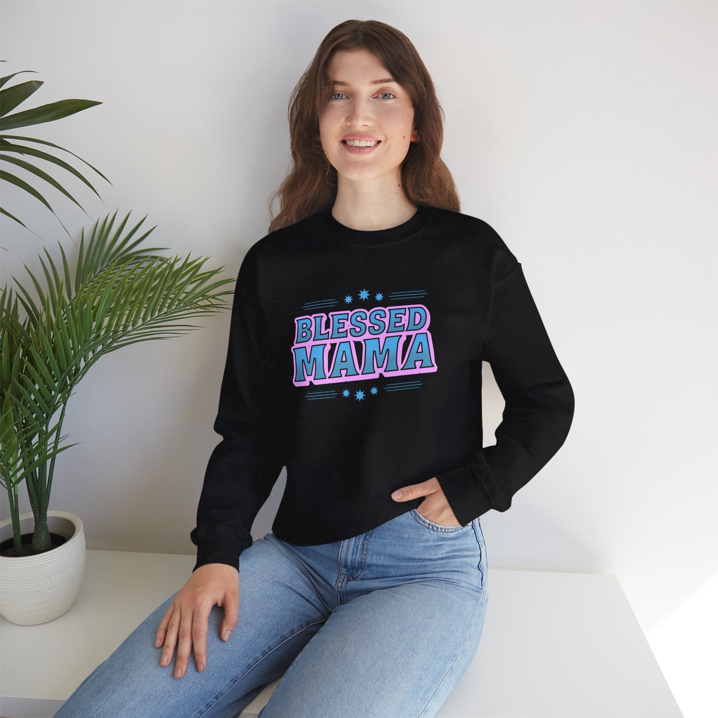 Blessed Mama Unisex Crewneck Sweatshirt - Cozy Gift for Moms