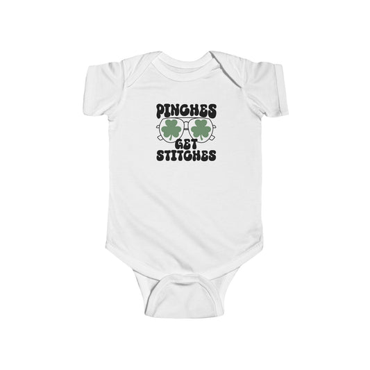 St. Patrick's Day Infant Bodysuit – "Pinches Get Stitches"