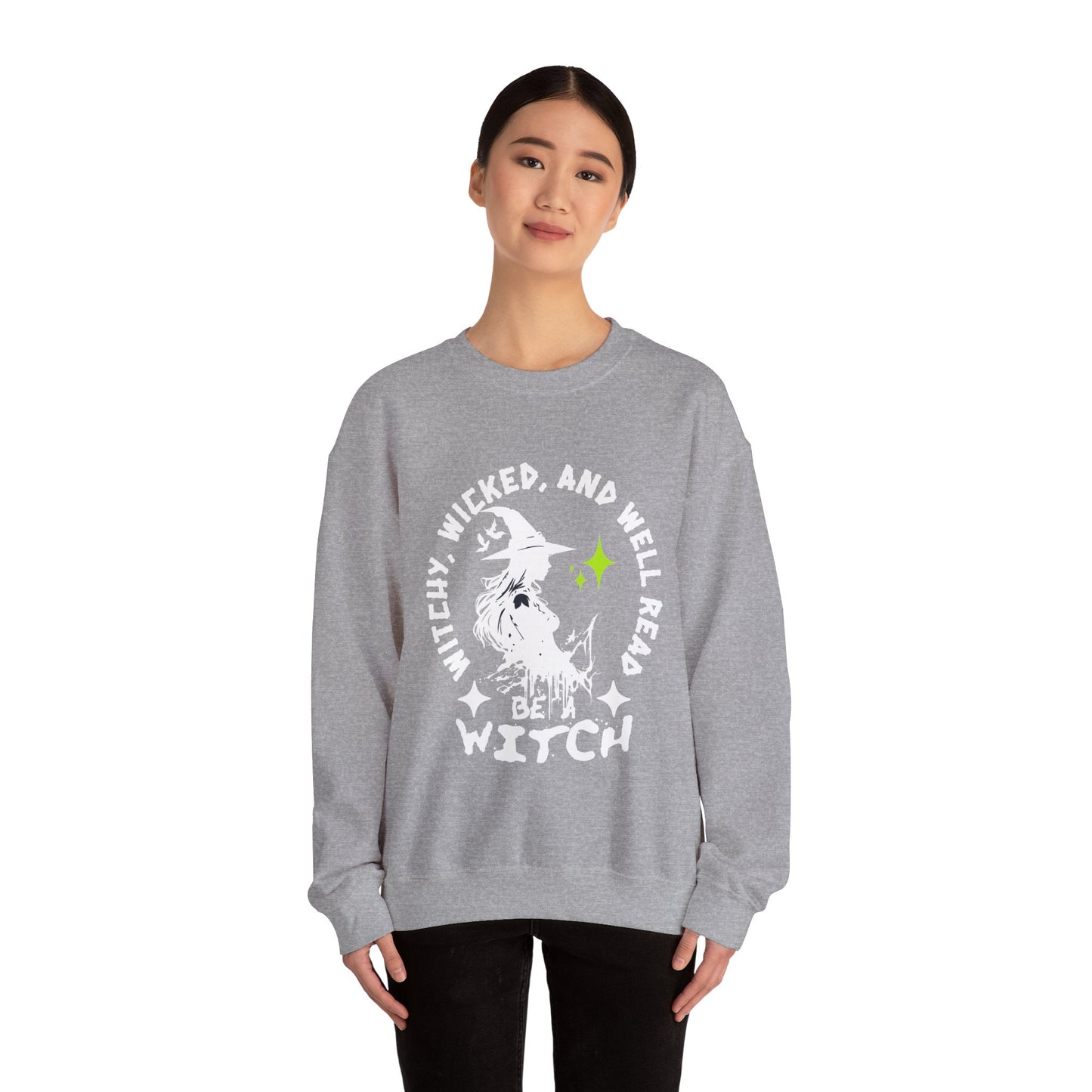 Witchy wicked and well read Crewneck Sweatshirt | Gift for Book Lovers | Halloween Apparel | Cozy Sweatshirt | Spooky Season Fashion | Witchy Vibes