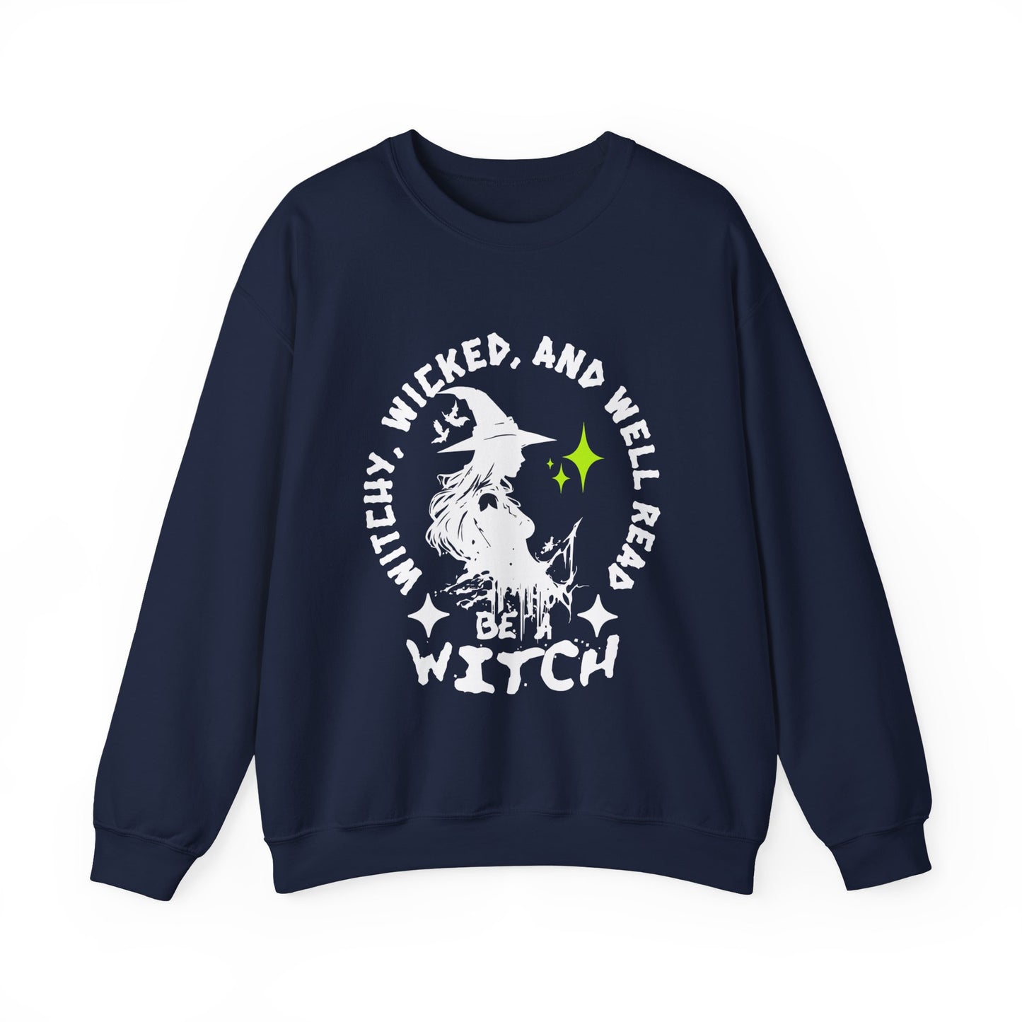 Witchy wicked and well read Crewneck Sweatshirt | Gift for Book Lovers | Halloween Apparel | Cozy Sweatshirt | Spooky Season Fashion | Witchy Vibes