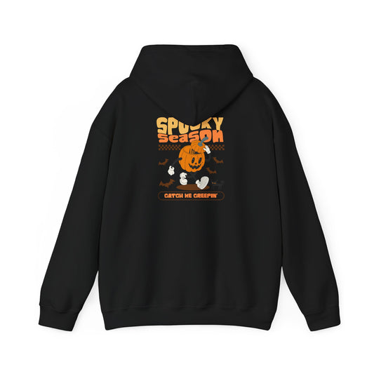 Spooky Season Unisex Hoodie, Halloween Sweatshirt, Cozy Fall Layer, Graphic Pullover, Perfect for Bonfires, Trick or Treat