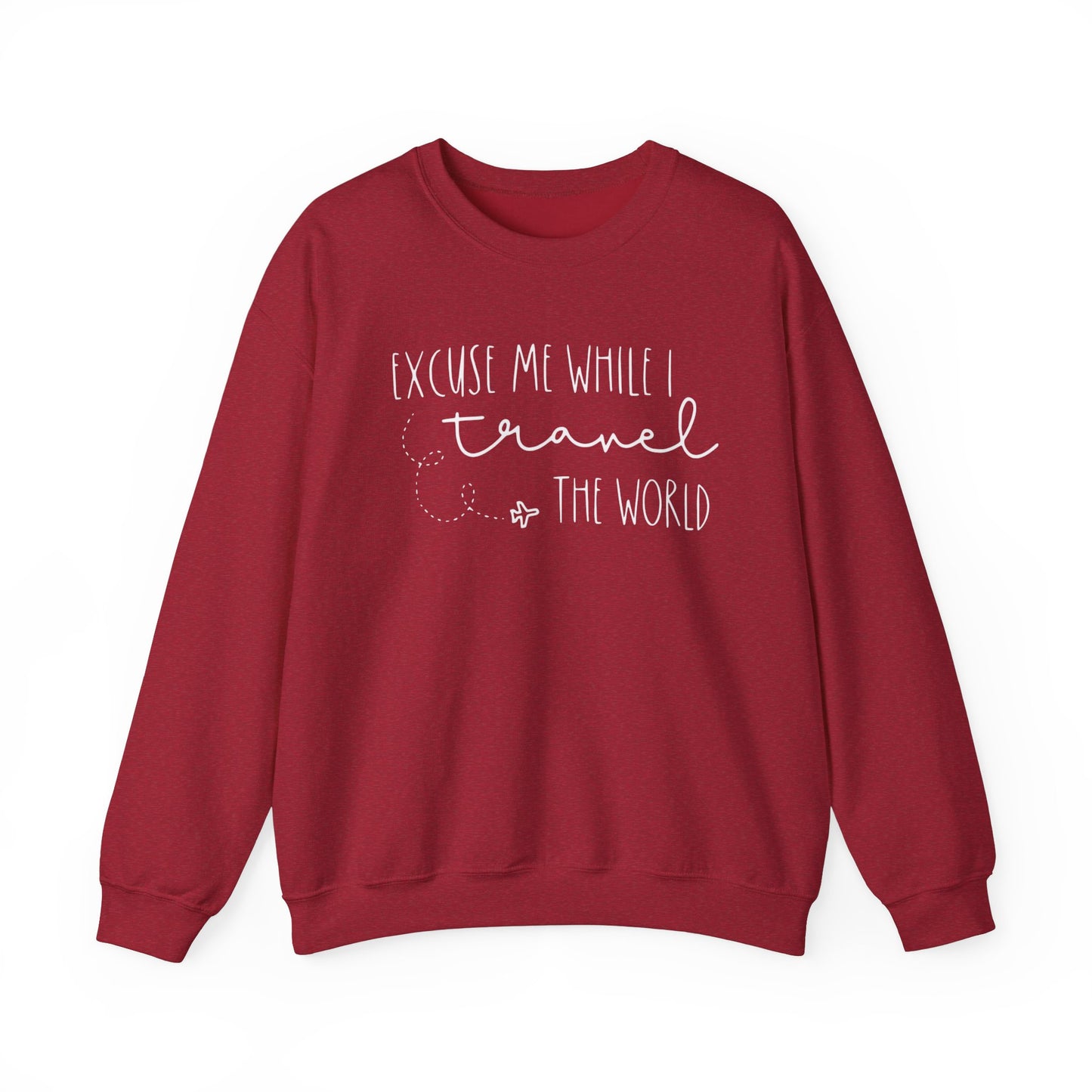 Excuse Me While I Travel the World Crewneck Sweatshirt - Cozy Travel Sweatshirt for Adventurers