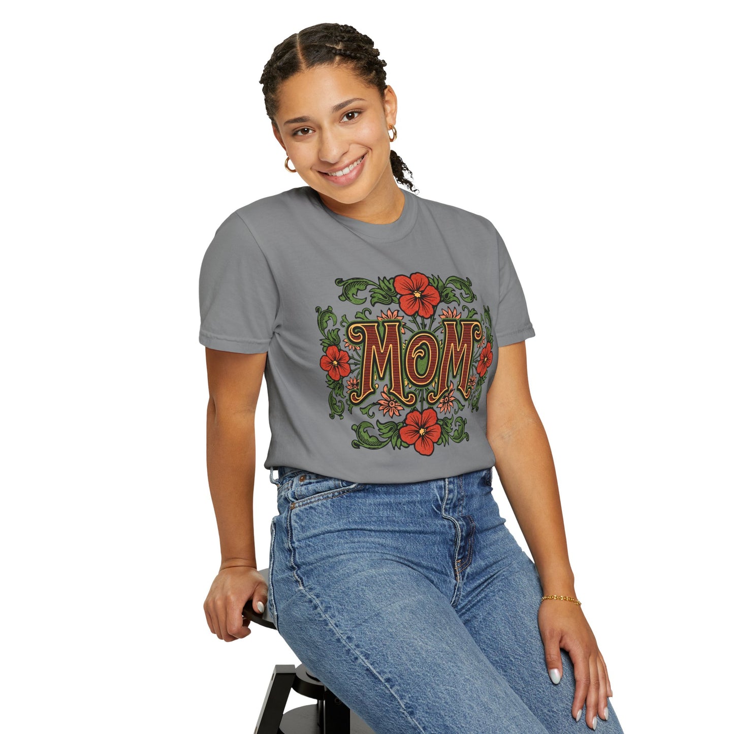 Mom Floral Graphic Unisex Comfort Colors T-Shirt - Perfect Gift for Mother's Day
