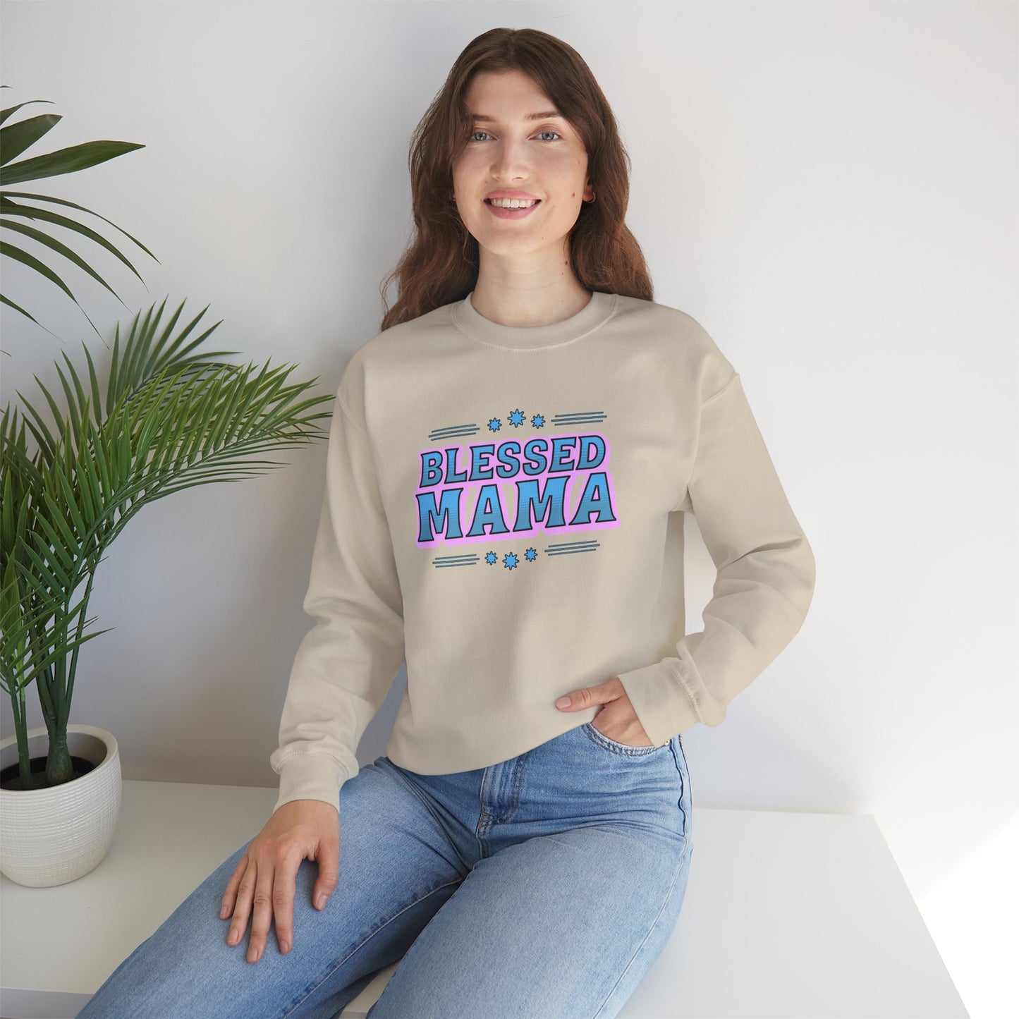 Blessed Mama Unisex Crewneck Sweatshirt - Cozy Gift for Moms