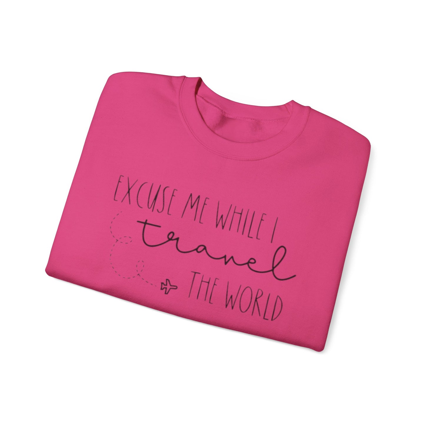 Excuse Me While I Travel Crewneck Sweatshirt – Cozy Unisex Travel Sweatshirt