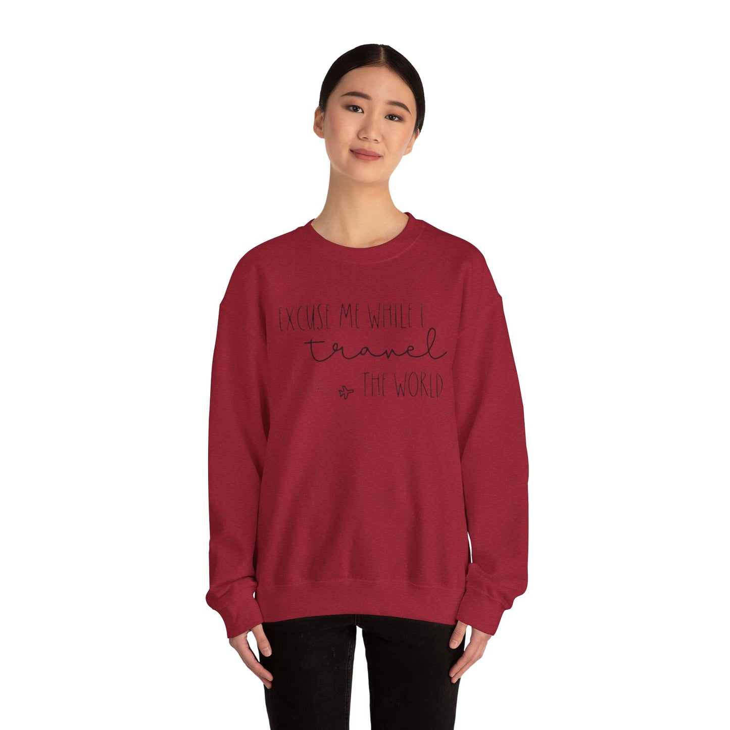 Excuse Me While I Travel Crewneck Sweatshirt – Cozy Unisex Travel Sweatshirt