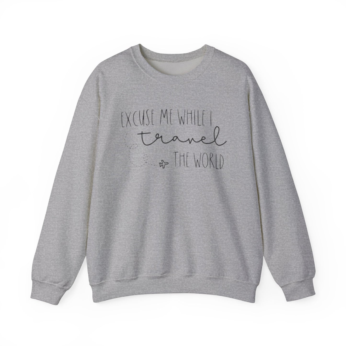 Excuse Me While I Travel Crewneck Sweatshirt – Cozy Unisex Travel Sweatshirt