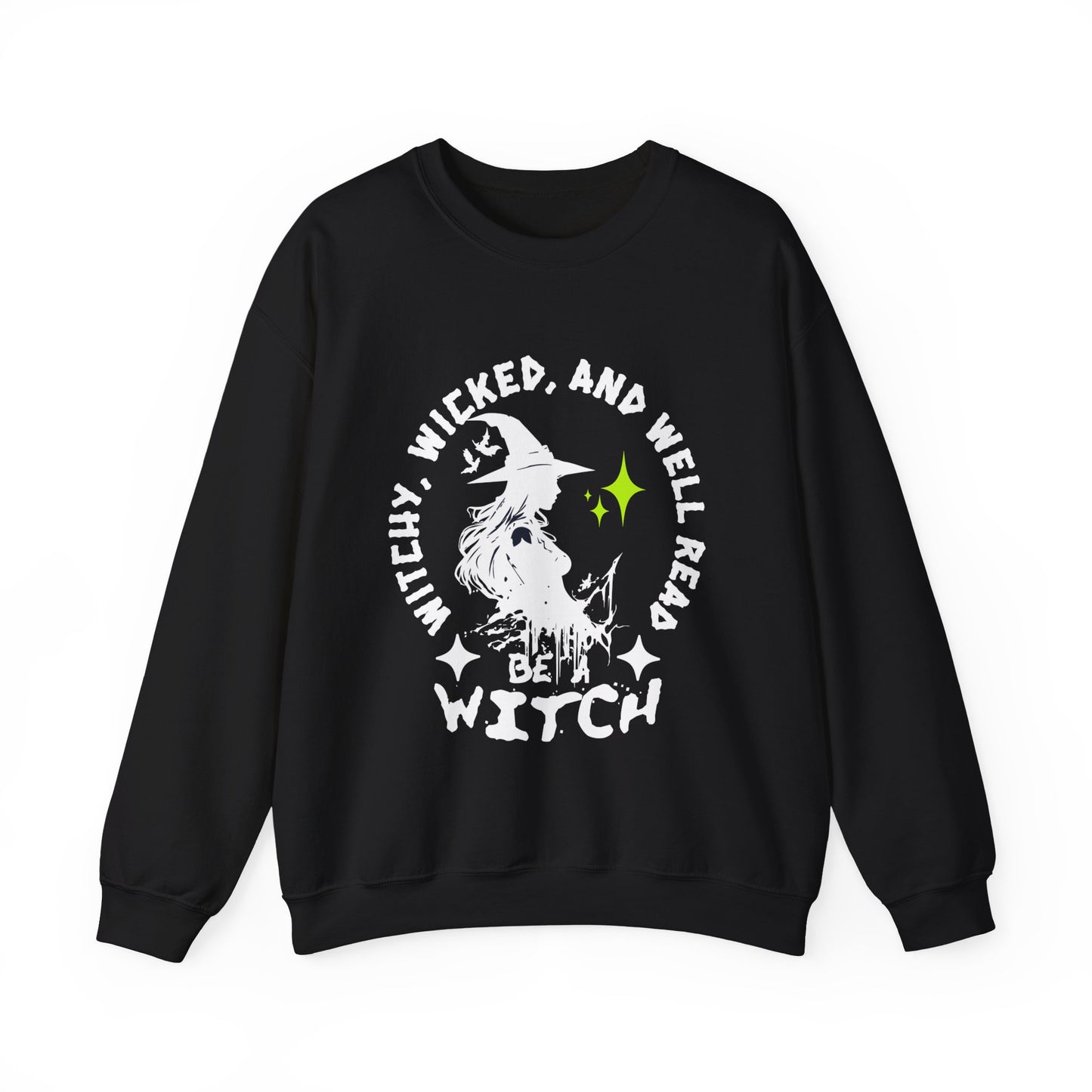 Witchy wicked and well read Crewneck Sweatshirt | Gift for Book Lovers | Halloween Apparel | Cozy Sweatshirt | Spooky Season Fashion | Witchy Vibes