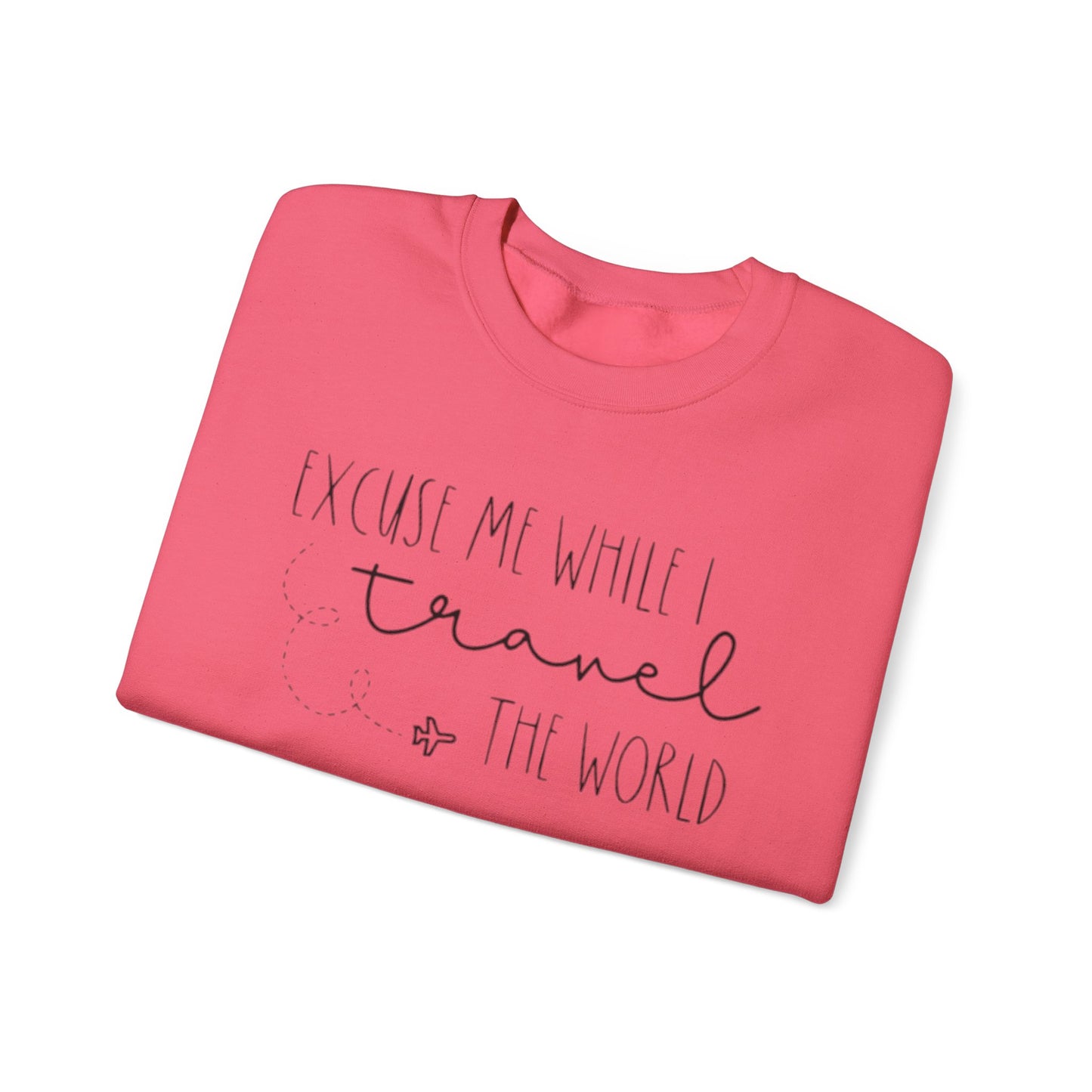 Excuse Me While I Travel Crewneck Sweatshirt – Cozy Unisex Travel Sweatshirt