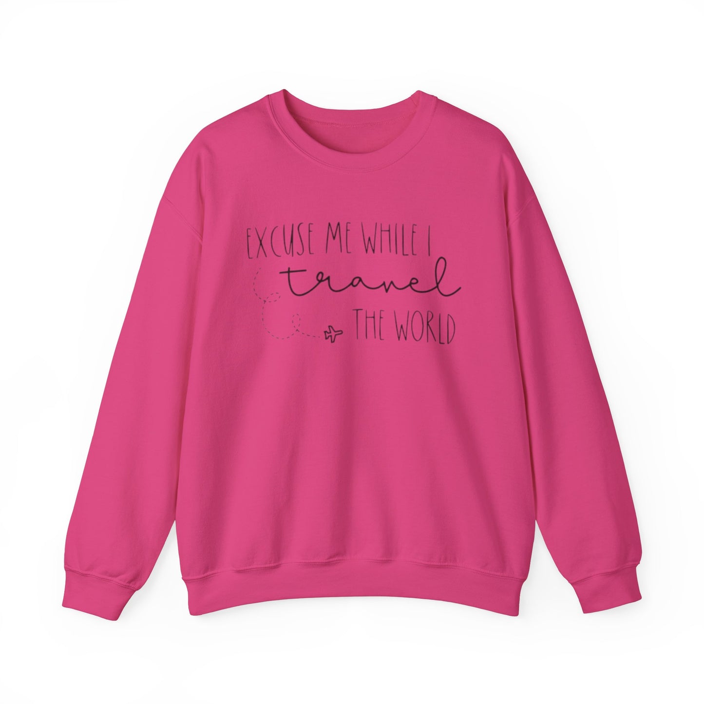 Excuse Me While I Travel Crewneck Sweatshirt – Cozy Unisex Travel Sweatshirt