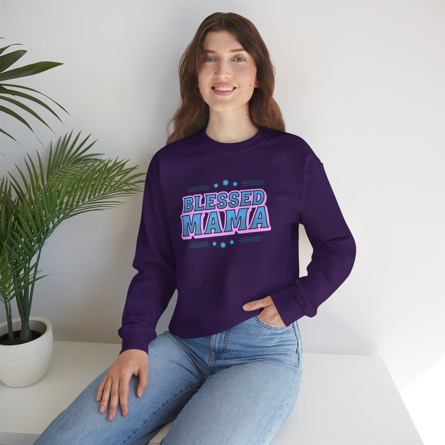 Blessed Mama Unisex Crewneck Sweatshirt - Cozy Gift for Moms