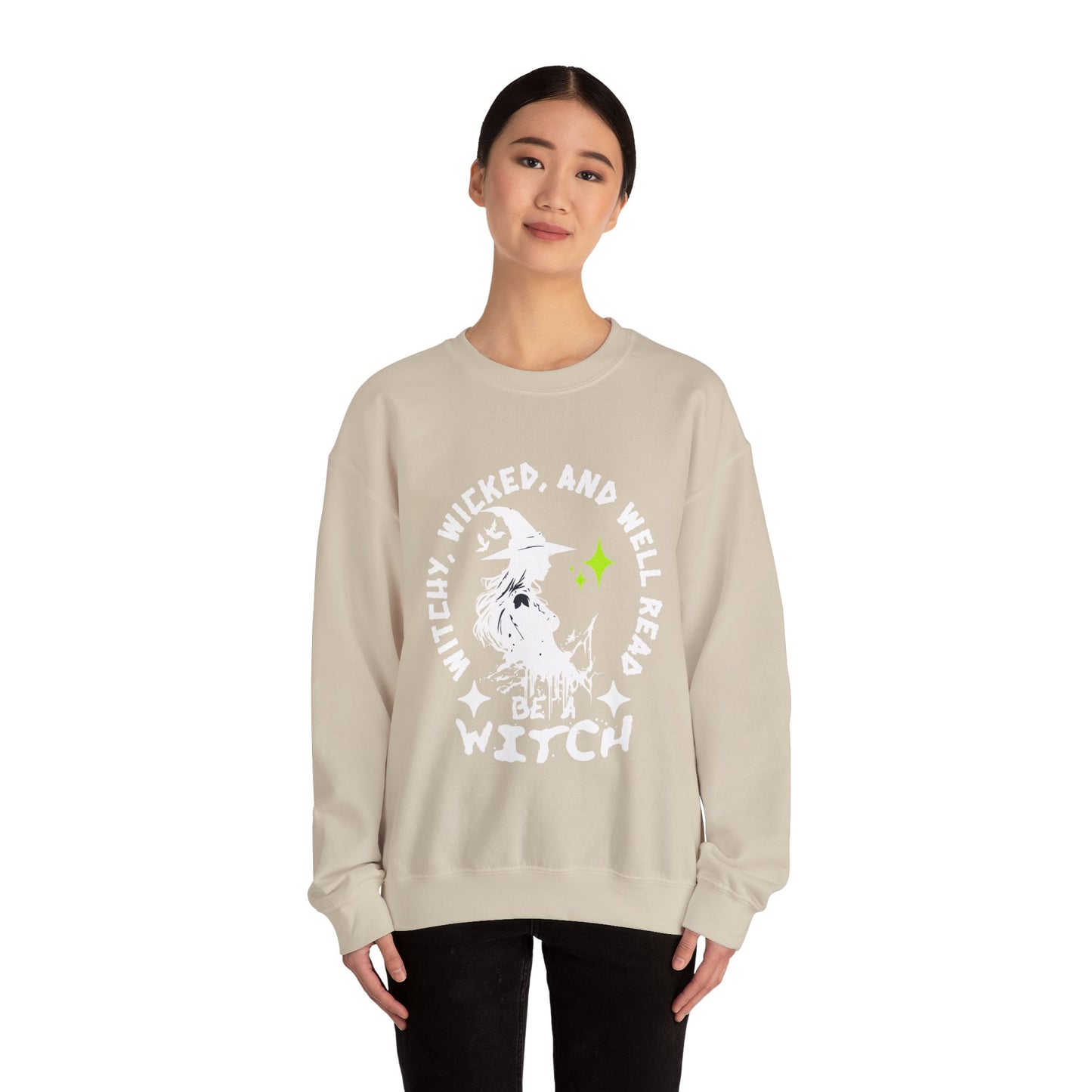 Witchy wicked and well read Crewneck Sweatshirt | Gift for Book Lovers | Halloween Apparel | Cozy Sweatshirt | Spooky Season Fashion | Witchy Vibes