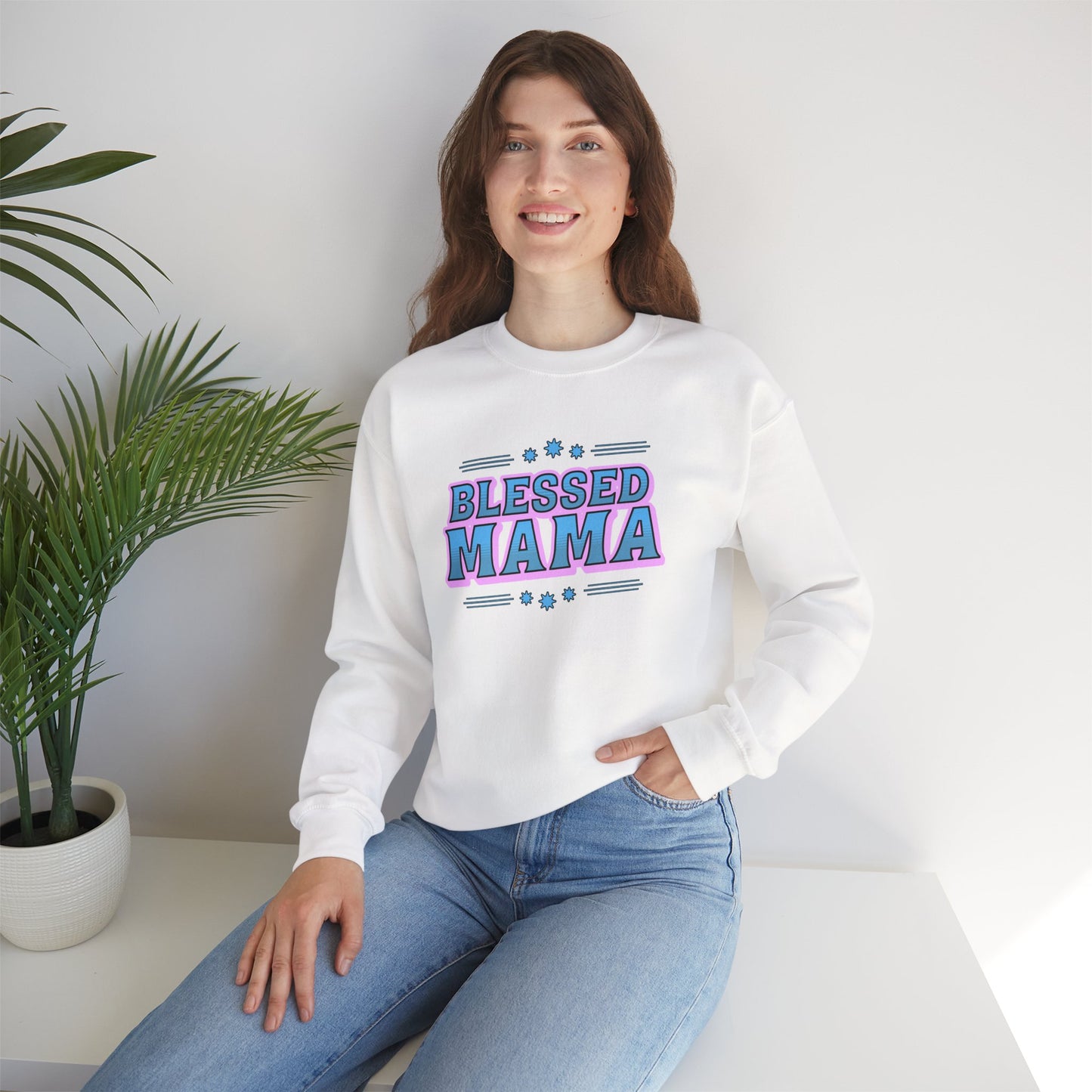 Blessed Mama Unisex Crewneck Sweatshirt - Cozy Gift for Moms