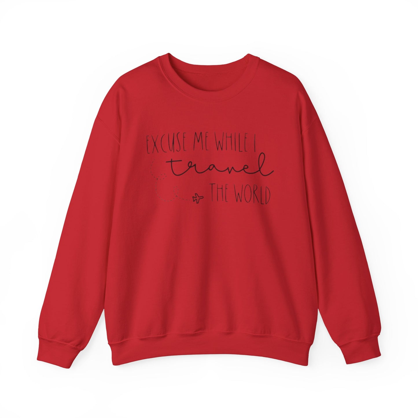 Excuse Me While I Travel Crewneck Sweatshirt – Cozy Unisex Travel Sweatshirt